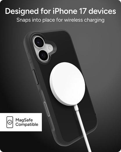 ZAGG Sedona Snap Case for iPhone 17 - Flood Black, Drop Protection (13ft/4m), Graphene-Reinforced Multi-Layer Protection, MagSafe Phone Case with Impact-Absorbing Bumpers, Slim & Lightweight