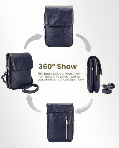 befen Genuine Leather Small Crossbody Bags for Women, Cell Phone Cross body Purse Bag with RFID Blocking Card Slots