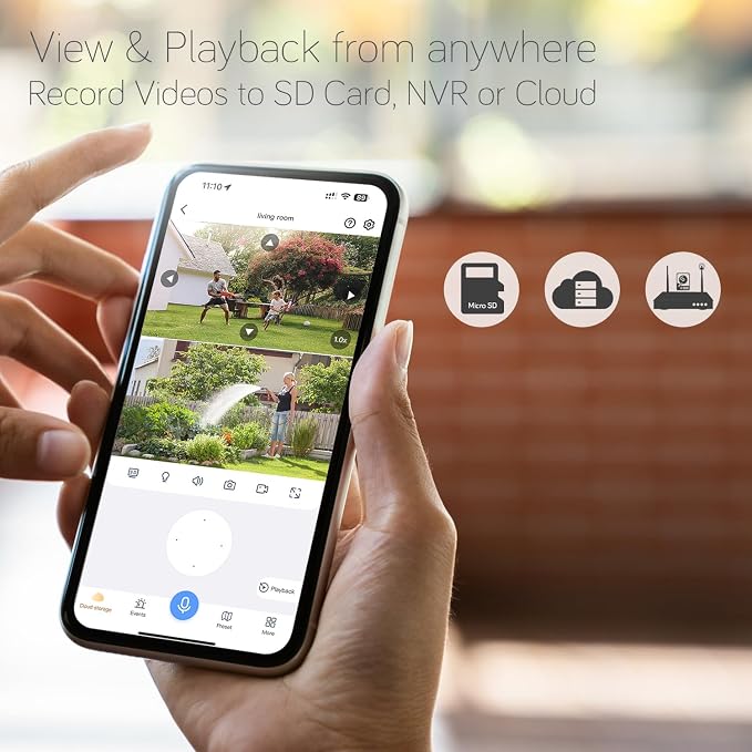 xmartO WiFi6 Dual-Lens Security Camera, 4MP QHD 2-in-1 Home Camera with 180° Static FOV & 360°PTZ AI Tracking, 5G/2.4G Dual Band, Bluetooth Easy Setup, (Works Only w WiFi6 NVR, Also Works Standalone)