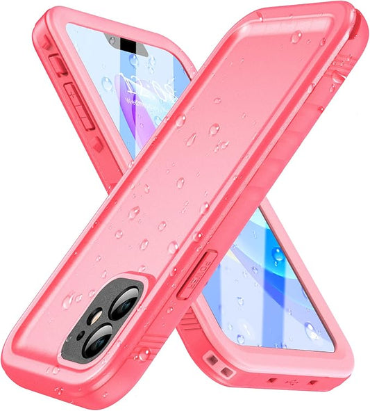 SPORTLINK for iPhone 11 Waterproof Case - Built-in Shockproof Dustproof Screen Protector - IP68 Underwater Military Dropproof Full Body Protection Cover for iPhone 11 6.1 inch (Pink)