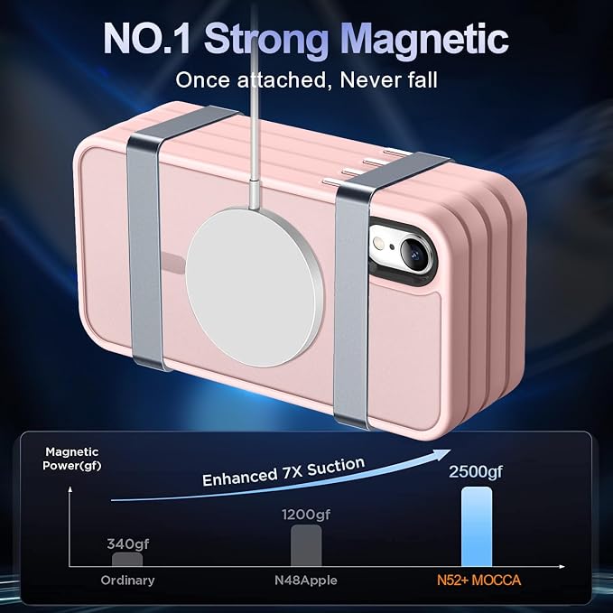 MOCCA Strong Magnetic for iPhone XR Phone Case, [Compatible with Magsafe][Mil-Grade Drop Protection] Slim Thin Translucent Matte Protective Cover Case for iPhone XR Case 6.1'', Pink