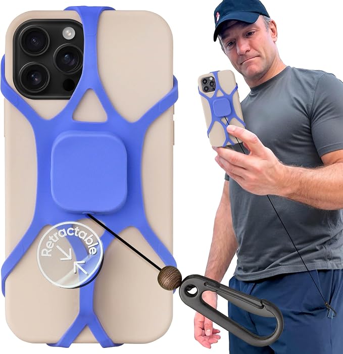 Pulpo Anti Theft Phone Leash with Retractable Dyneema Tether, Secure Phone Leash and Strap for Skiing, Kayak, Travel and Festivals, Fits Smartphones up to 6.8 Inches, Ash Lavender