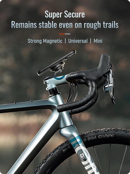 sincetop Bike Stem Magnetic Phone Mount Series Q [ Quad ] - Mountain Bicycle Stem Phone Holder - Quick Lock & Release - Aluminum Handlebar Cycling Cell Holder for MTB Ebike Road Electric