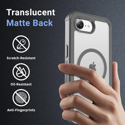 jaroco Magnetic for iPhone 17e Case& iPhone 16e Case, [Compatible with MagSafe][Military Grade Drop Protection][Heavy Duty Protection][Non-Slip][Shockproof] 2-Layer Bumper Phone Case 6.1''-Gray