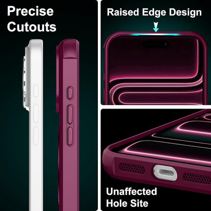360° Magnetic Swivel Ring for iPhone 17 pro case, Built-in Metal Stand and Ring Holder, Magsafe Compatible, Military Grade Protection, Shock and Vibration Resistant - Wine Red
