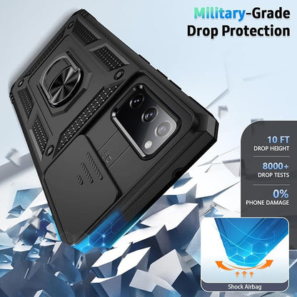 Weycolor for Samsung Galaxy S20 FE 5G Case with Camera Lens Cover, HD Screen Protector, 10 FT Military Grade Drop Protection, Magnetic Ring Holder Kickstand Protective Phone Case, Black