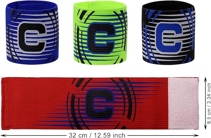 ONLYKXY 4PCS Captain Armbands 8.5x32CM/3.34x12.59inch Adjustable Leader Armband Team Sport Armband for Soccer Basketball Volleyball School Team Competition Coach Players Wrist Arm Bands,Multicolor