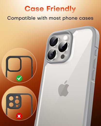TOCOL for iPhone 16 Pro Max Camera Lens Protector/iPhone 16 Pro Camera Lens Protector Tempered Glass HD Individual Scratch Resistant Cover Accessories Case Friendly 2 Pack（Clear）