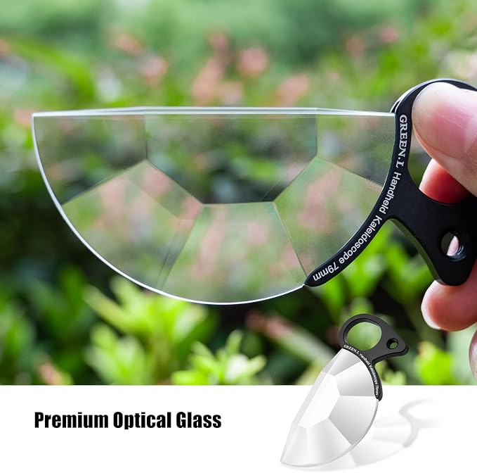 GREEN.L 100mm Handheld Kaleidoscope Filter Prism Lens, Optical Glass Creative Effect Filter for Phone DSLR Camera, with Pouch