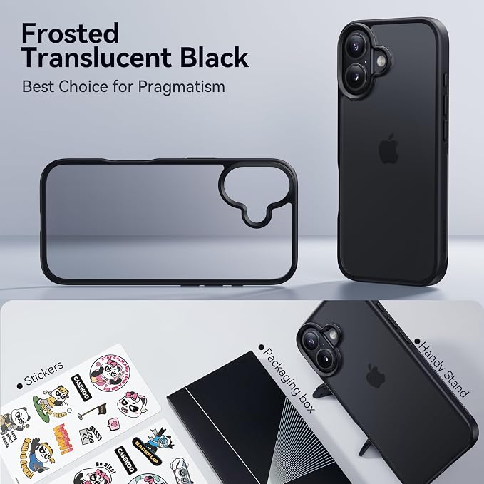 CASEKOO Armor Shockproof Designed for iPhone 17 Case [16FT Military Grade Protection] Matte Finish Protective Phone Case Anti-Fingerprint Thin Slim Hard Cover for iPhone 17 - Black