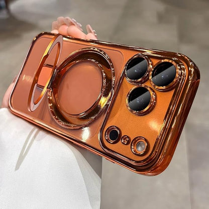 LXK Magnetic for iPhone 17 Pro Max Case with Stand, Compatible with MagSafe, with Camera Protector, Military-Grade Drop Protection Phone Case for iPhone 17 Pro Max, Cosmic Orange
