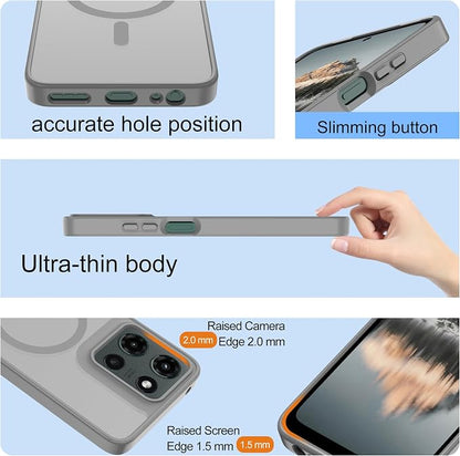 for Motorola Moto G 2025/2026 Case & Moto G PIay 2026 Case[Compatible with Magsafe] Translucent Matte Magnetic,Slim Thin Duty Shockproof with Screen Protector for G 5g 2025/2026 & G PIay 2026-Gray