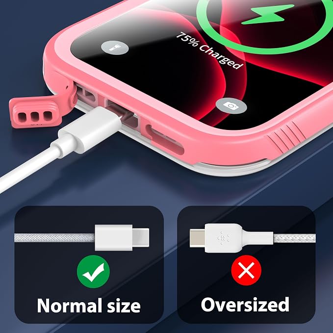 SPORTLINK for Waterproof iPhone 17 Pro Max Case - Built in Screen Protector/Full Body Dustproof/Shockproof/Dropproof/IP68 Underwater for iPhone 17 Pro Max Case 6.9 inch Pink/Frosted Clear