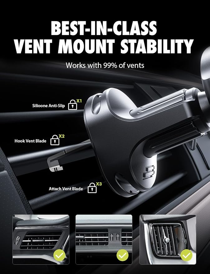 Bracketron AutoGrip Series Phone Mount for Car AC Vent