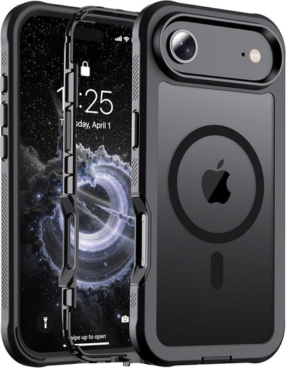 jaroco Magnetic for iPhone Air Case, [Compatible with MagSafe][Military Grade Drop Protection][Heavy Duty Protection][Non-Slip][Shockproof] 2-Layer Durable Bumper Phone Case 6.5''-Black