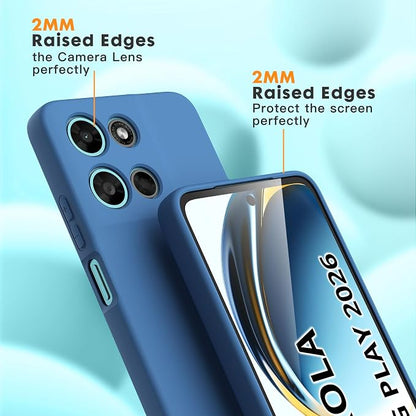 for Motorola Moto G 2026/G Play 2026 Case, 2 Pack Tempered Glass Screen Protectors, Soft TPU Liquid Silicone Shockproof Gel Cover-Blue