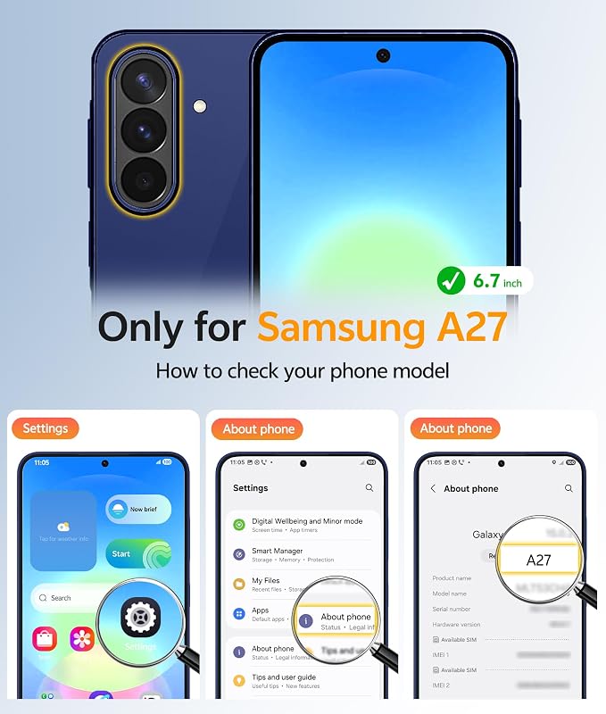 FNTCASE for Galaxy A27 5G Phone Case, Fit for Magsafe, Screen Protector | Translucent Matte, 14FT Military Grade Drop Protection, Slim Shockproof Protective, for Samsung A 27 4G Cover, Blue
