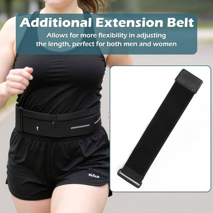 Lsnisni Slim Running Belt for Men and Women, Running Waist Pack with Water Bottle & Towel, Multi Pocket Fanny Pack - Phone Holder, Adjustable for Running, Climbing - Medium