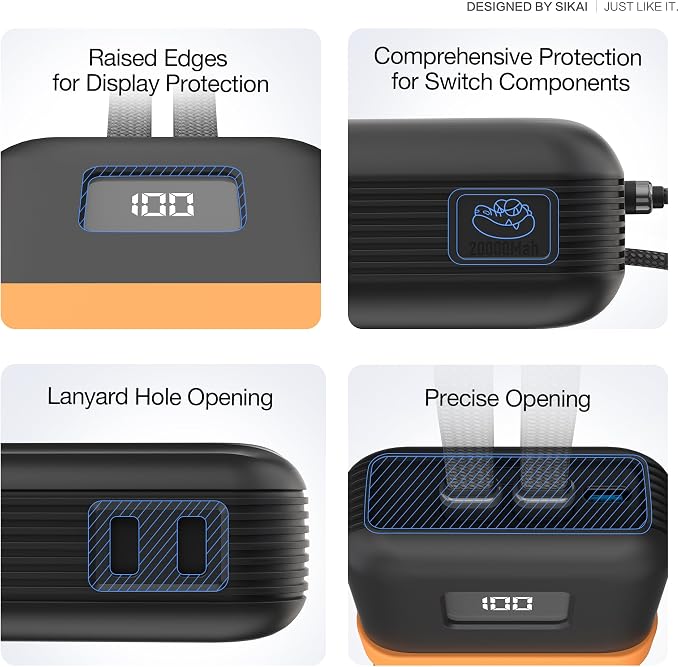 Silicone Case for Anker Zolo Power Bank 2025(20,000mAh 45W/30W) A1689/A1681 Protective Cover with Lanyard Hole, Compact | Tactile Grip | Impact Protection for Daily Use & Travel, Case Only (Black)