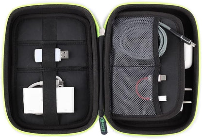 Portable Pouch For Electronic Accessories Usb Cables, Power Bank, Battery, Portable Hard Drive, Sd Memory Card, Earphones, Travel Gadgets Travel Friendly Case(Black&Green)