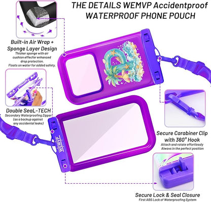 Personalized Initial Waterproof Phone Pouch Case - IPX8 Cellphone Dry Bag with Lanyard for iPhone 16/15/14/13/12 Pro Max (6.1–6.9"), Beach & Cruise Ship Essentials with Monogrammed Design (Purple, P)