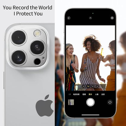 Camera Lens Protector Bumper for iPhone 16 Pro Max/iPhone 16 Pro,No Glass convex design, Silver