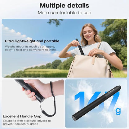 REYGEAK 51 Inch Invisible Selfie Stick for Insta360 X5,Extension Selfie Pole with Dual-Claws,Aluminum Waterproof Long Monopod for GoPro13/12/11/10/9/Osmo360/Action 5 Pro/4/3/Pocket 3 Accessories