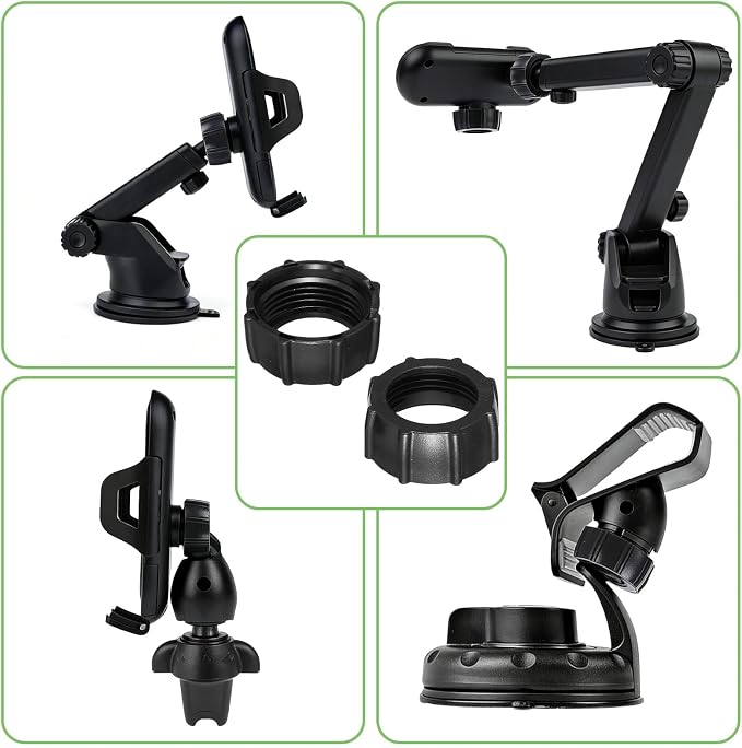 6 Pcs Car Phone Mount Replacement Parts Tightening Nut for Replacement Screw-On Parts Adapter Phone Holder Tightening Nut Screw-On Bracket Holder Ring for DVR Camcorder Wireless Charger