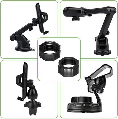 6 Pcs Car Phone Mount Replacement Parts Tightening Nut for Replacement Screw-On Parts Adapter Phone Holder Tightening Nut Screw-On Bracket Holder Ring for DVR Camcorder Wireless Charger