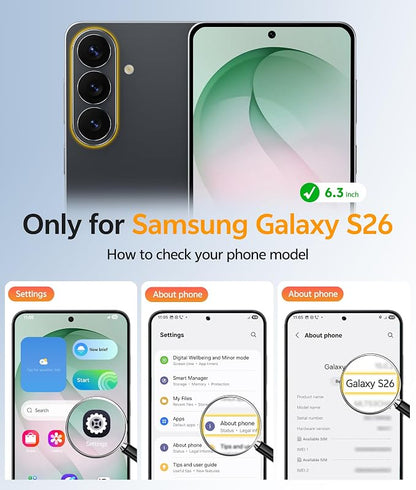 FNTCASE for Samsung Galaxy S26 Case: [Fit for Magsafe] [Full Camera Protection & Screen Protector] Translucent Matte Military Grade - Shockproof Protective Phone Cover for Samsung S 26 - Green