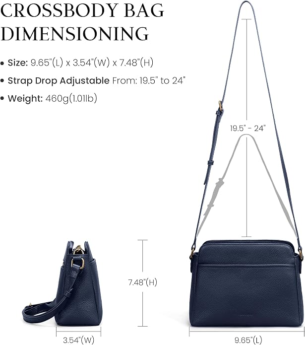 befen Anti-theft Crossbody Bag for Women Genuine Leather, Small Cross Body Shoulder Handbags with RFID Card Slots