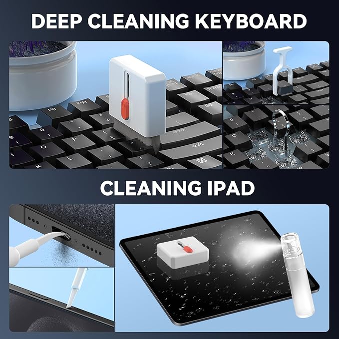 34-in-1 Phone and Laptop Cleaning Kit - Multi-Function PC Electronic Cleaner for iPhone,iPad,MacBook,Keyboard, AirPods,Speakers, and Earbuds.Portable kit Suitable for Cleaning Chargers and Cables.