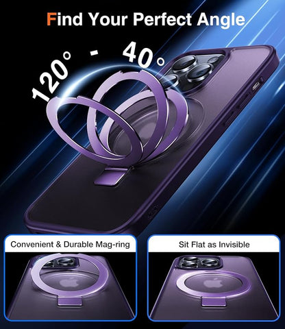 Chicfun 3-in-1 [Magnetic+Kickstand+Ring Holder] for iPhone 14 Pro Max Case Stand Ring Holder Compatible with MagSafe, Military Shockproof Protective iPhone 14 Pro Max Phone Case Kickstand Cover