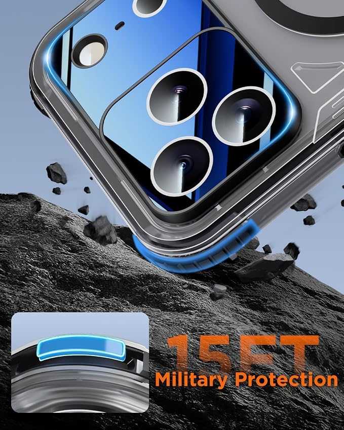 for iPhone 17 Pro Waterproof Case with Magsafe, Built-in [Camera & Screen Protector] [Lanyard], IP68 Water Proof Full Body Dustproof Heavy Duty Frosted Protective Phone Cover, 6.3" Black