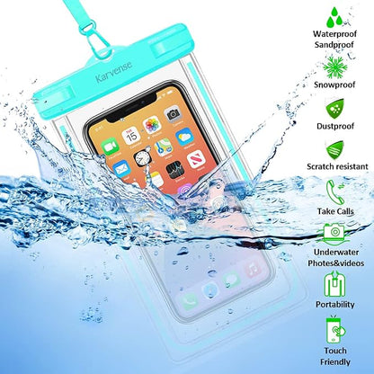 Waterproof Cell Phone Pouch Case, 2 Pack Universal Waterproof Phone Bag/Holder for iPhone/Samsung Galaxy/Pixel, Underwater Dry Bag for Travel, Vacation, Beach, Kayaking,Snorkeling, Water Park