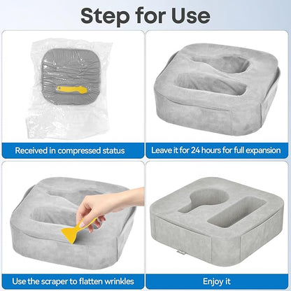Couch Cup Holder Pillow, Couch Caddy for Drink, Snack, Phone, Remote, Game Controller, Removable and Washable Cup Cozy Pillow, Small Sofa Cup Holder Tray for Bed, Car, Desk, Sofa, Gray