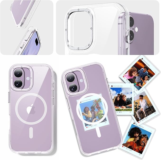 3 in 1 for iPhone 17 Case Clear Bumper,Fits MagSafe, Yellowing-Resistant Acrylic Back, Shockproof Guard Corners, Military-Grade Protection for Phone Cover 6.3 inch