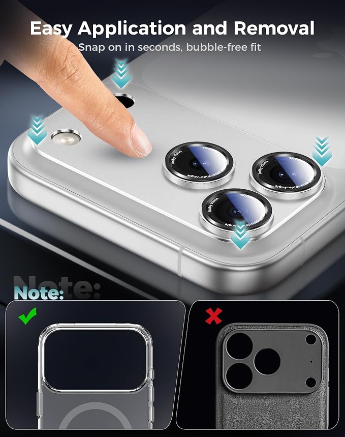 Goton Compatible for iPhone 17 Pro Max Camera Lens Protector, 1-Pack Aluminum Alloy Metal Cover with HD Tempered Glass, Pro Camera Style, Shatter-Resistant, Scratch-Proof, Case Friendly