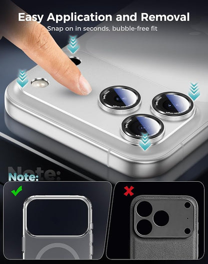 Goton Compatible for iPhone 17 Pro Max Camera Lens Protector, 1-Pack Aluminum Alloy Metal Cover with HD Tempered Glass, Pro Camera Style, Shatter-Resistant, Scratch-Proof, Case Friendly