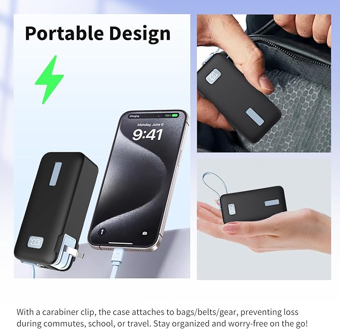 Case for Anker Nano 3-in-1 Portable Charger 10000mAh – Washable Protection Sleeve, Full Access to Charging Ports, Shockproof, Drop-Resistant, with Case-Friendly Charging[Black]