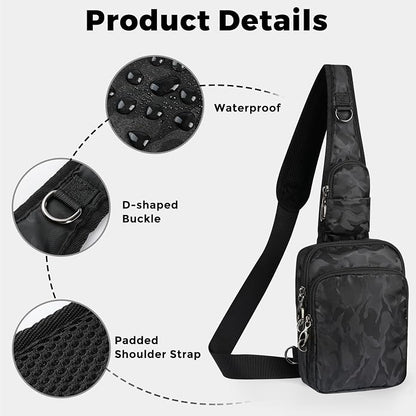 VADOO Sling Bag, Crossbody Bag with Zipper Lock, RFID Blocking & Water Resistant for Men and Women