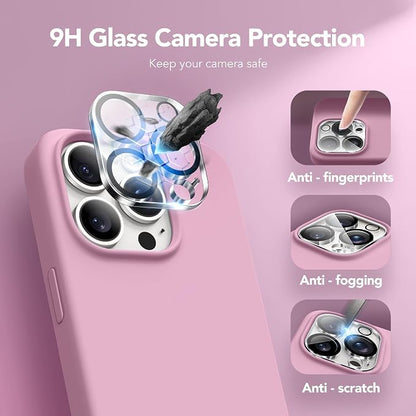 GONEZ for iPhone 14 Pro Max Case Silicone, Compatible with MagSafe, with Screen Protector + Camera Lens Protector, Liquid Silicone Shockproof Protective Phone 14 ProMax Case 6.7", Blackcurrant