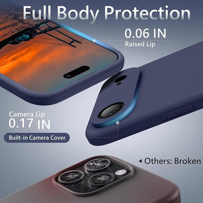 FireNova Magnetic for iPhone Air Case, Compatible with MagSafe, [Integrated Silicone Camera Control Button] [Camera Protection] Microfiber Lining Phone Case for iPhone 17 Air, 6.5", Navy Blue
