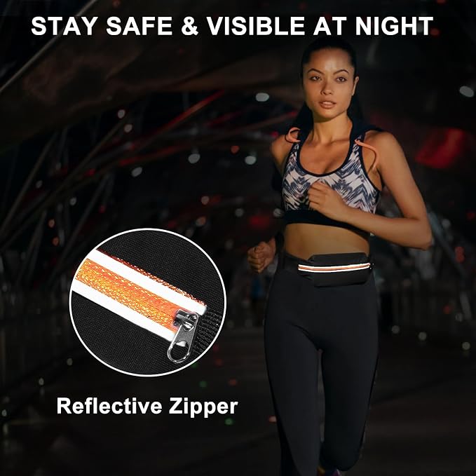 Running Belt Fanny Packs for women and men,Belt Bag for Hiking Cycling Workout,Reflective Fanny Packs for Men Runners Belt Compatible with iPhone13,12 pro,Travelling Money Phone Holder for Running