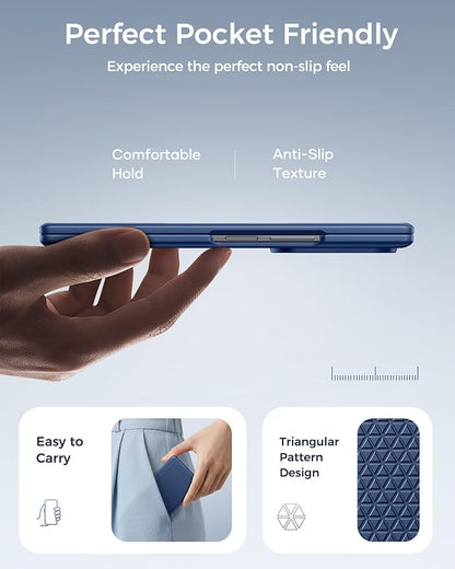 SSLOTSCASE Magnetic for Samsung Galaxy Z Fold 8 Ultra Case with Stand, Blue | Compatible with MagSafe, Kickstand, Hinge Protection, Screen Protector, Drop Proof Rugged Anti-Slip Slim Phone Cover 5G 2026