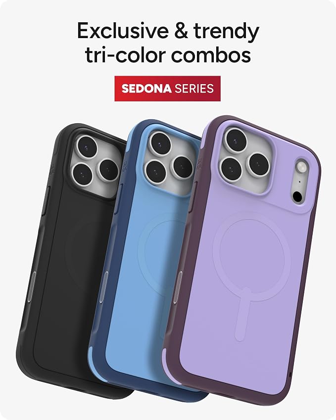 ZAGG Sedona Snap Case for iPhone 17 Pro Max - Blue Royal Ember, Drop Protection (13ft/4m), Graphene-Reinforced Multi-Layer Protection, MagSafe Phone Case with Impact-Absorbing Bumpers, Slim