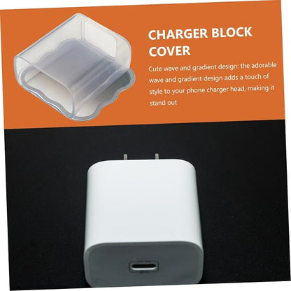 DOITOOL Cute Wave Gradient Power Adapter Sleeve Comfortable Charger Block Cover Tpu Protective Case for Phone Accessories Unique Idea for Boys and Girls and Family