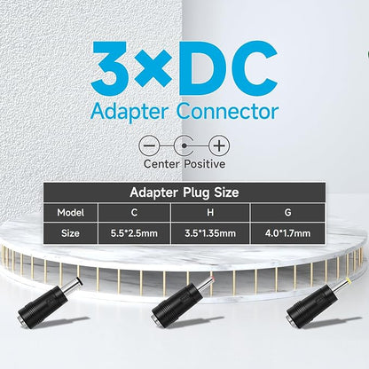 UL Listed 12V 1A Power Supply Adapter with 10ft Long Cord, 12V 1000mA 12W AC Adapter Charger Replacement for LED Strip Light Keyboard BT Speaker Router CCTV Camera Webcam DVR NVR and More