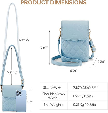 RFID Small Crossbody Purses for Women Quilted Cell Phone Purse with RFID Blocking Credit Card Slots