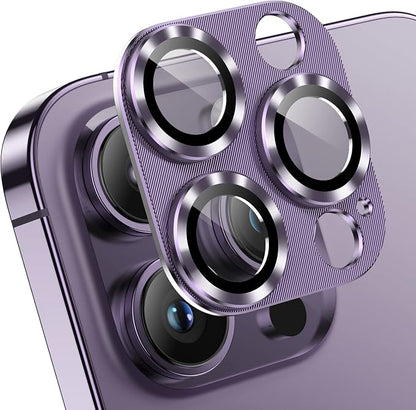 AFARER 2 Pack Camera Lens Protector for iPhone 14Pro/ for iPhone 14 Pro Max,Ultra HD Upgraded Metal Tempered Glass Anti-Scratch Camera Cover-Purple